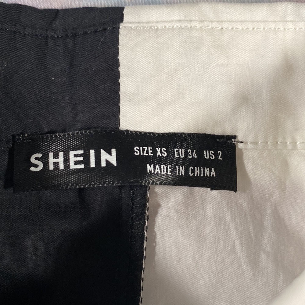 Shein • Contrasting Colorblock Split Button Up Bl… - image 9